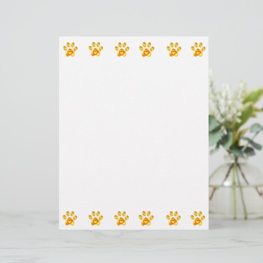Schöne goldene Paws Papier Blätter (Stehend Vorderseite)