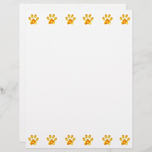 Schöne goldene Paws Papier Blätter (Vorne/Hinten)