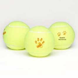 Schöne goldene Paws Tennisbälle