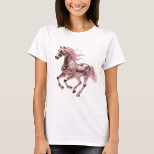 Schöne goldene PINK GLITZERNDEN PFERD Modernes Des T-Shirt