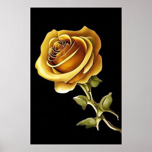 Schöne Goldene Rose Poster (Vorne)