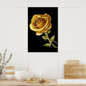 Schöne Goldene Rose Poster (Küche)