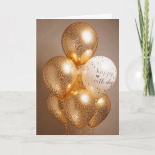 schöne goldene und weiße Geburtstagsdekoration Karte