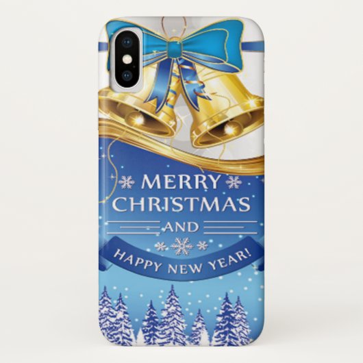 Schöne goldene Weihnachtsglocken mit Blauer Kuh Case-Mate iPhone Hülle (Rückseite)