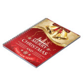Schöne goldene Weihnachtsglocken mit Red Bow Notizblock (Linke Seite)