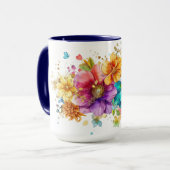 Schöne goldfarbene Blume Tasse (Vorderseite Links)