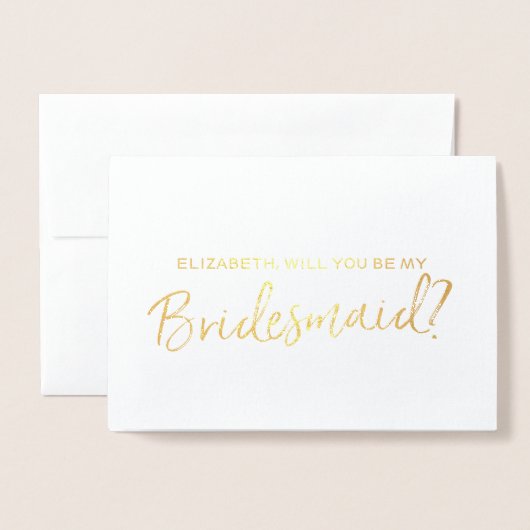 Schöne Goldfolie wirst du meine Bridesmaid sein Folienkarte (Vorderseite mit Umschlag)