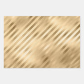 Schöne, goldgestreifte Hochzeit Geschenkpapier Set (Vorderseite 3)