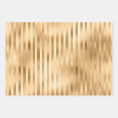 Schöne, goldgestreifte Hochzeit Geschenkpapier Set (Vorderseite 2)