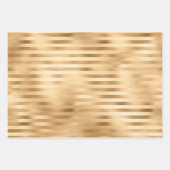 Schöne, goldgestreifte Hochzeit Geschenkpapier Set (Vorderseite)