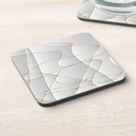 Schöne Goldlinien Getränkeuntersetzer (Linke Seite)