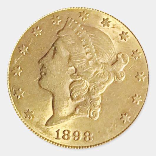 Schöne Goldmünze Runder Aufkleber (Vorderseite)