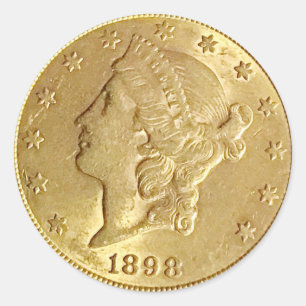 Schöne Goldmünze Runder Aufkleber