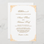 Schöne Goldrahmen muslim Hochzeit Einladungen (Vorne/Hinten)