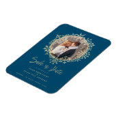 Schöne Goldschneeflocken Wreath Foto Frame Wedding Magnet (Linke Seite)