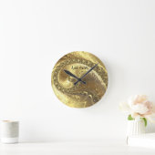 Schöne Goldtöne Runde Wanduhr (Zuhause)
