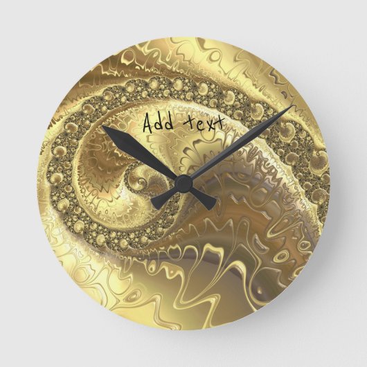 Schöne Goldtöne Runde Wanduhr (Vorderseite)