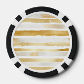 Schöne Goldweiße Blumen Pokerchips (Rückseite)