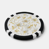 Schöne Goldweiße Blumen Pokerchips (Einzeln)