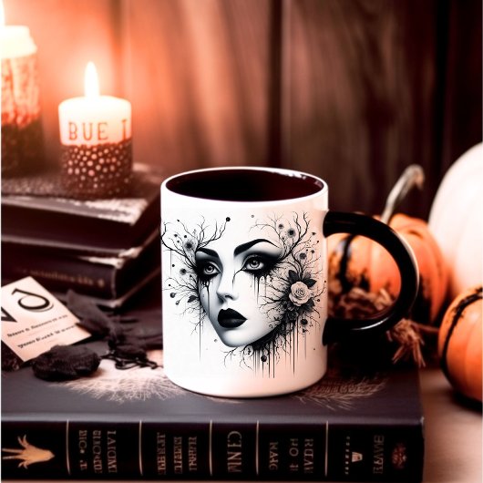 Schöne Gothic-Frau Tasse