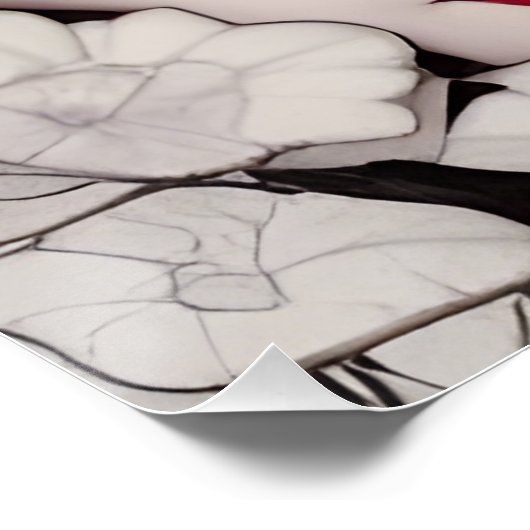 Schöne Gotische Frau AI Generierte Kunst Poster (Ecke)