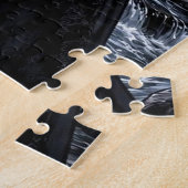 Schöne gotische Frau auf weißem Pferd Puzzle (Seite)