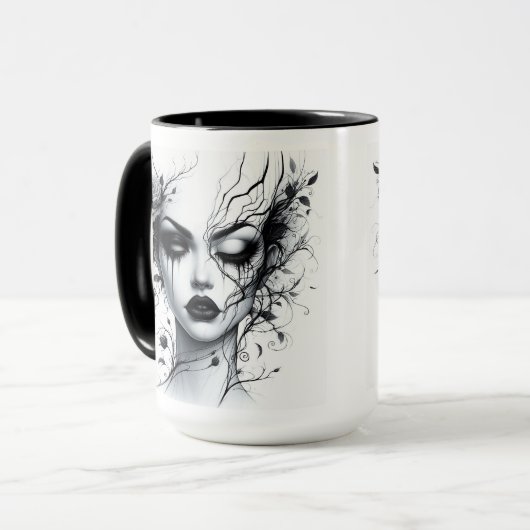 Schöne gotische Frau Tasse (Vorderseite Links)