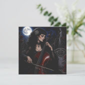 Schöne gotische Schönheit beim Cellospielen  (Stehend Vorderseite)