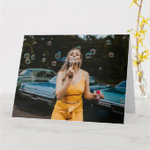 schöne Göttin Bubbles Grußkarte Karte (Gelbe Blume)