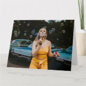 schöne Göttin Bubbles Grußkarte Karte (Vorderseite)