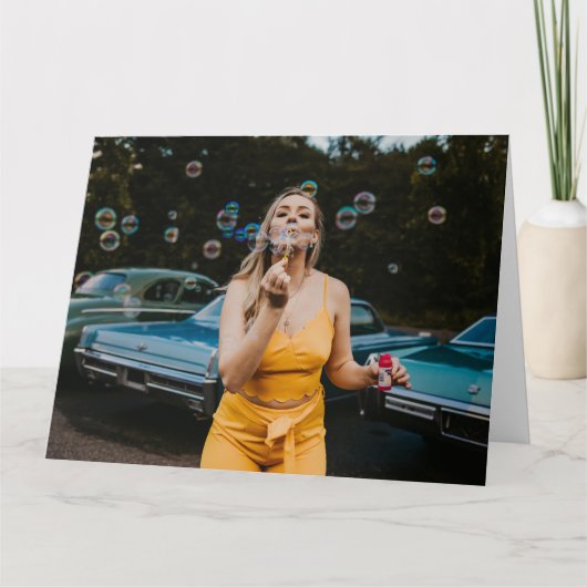 schöne Göttin Bubbles Grußkarte Karte (Vorderseite)