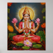 Schöne Göttin Lakshmi Traditionelle Blumenkunst Poster (Vorne)