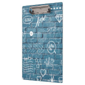 Schöne Graffiti Art on Wall Green Calligraphy Klemmbrett (Links)