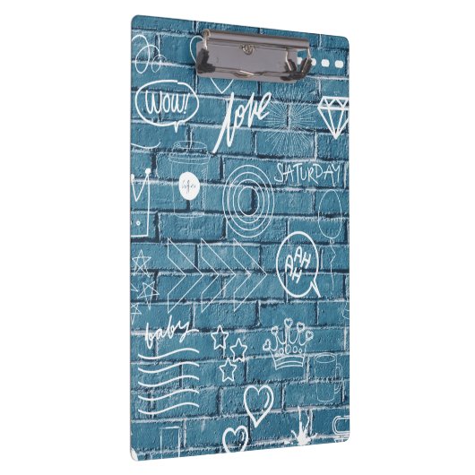 Schöne Graffiti Art on Wall Green Calligraphy Klemmbrett (Rechts)