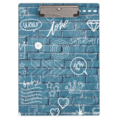 Schöne Graffiti Art on Wall Green Calligraphy Klemmbrett (Vorderseite)