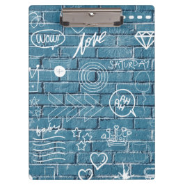 Schöne Graffiti Art on Wall Green Calligraphy Klemmbrett