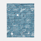 Schöne Graffiti auf der Mauer Grüne Kalligrafie Fleecedecke (Vorderseite)