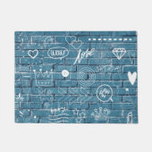 Schöne Graffiti auf der Mauer Grüne Kalligrafie Fußmatte (Vorderseite)