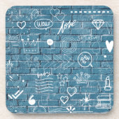 Schöne Graffiti auf der Mauer Grüne Kalligrafie Getränkeuntersetzer (Vorderseite)