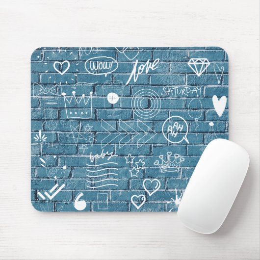 Schöne Graffiti auf der Mauer Grüne Kalligrafie Mousepad (Mit Mouse)