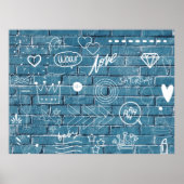 Schöne Graffiti auf der Mauer Grüne Kalligrafie Poster (Vorne)