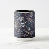 Schöne Graffiti Zweifarbige Tasse (Mittel)