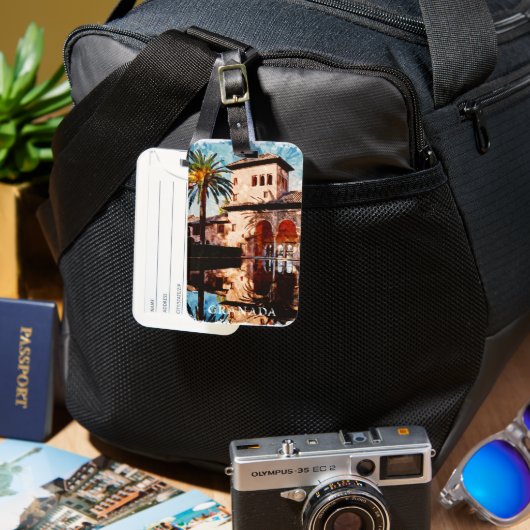 Schöne Granada Spanien Alahmbra Gepäckanhänger (Vorderseite & Rückseite)