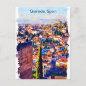 Schöne Granada Spanien Watercolor Ansicht Postkarte (Vorderseite)