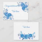 Schöne Gratulation Blue Rose Mitteilungskarte (Vorne/Hinten)