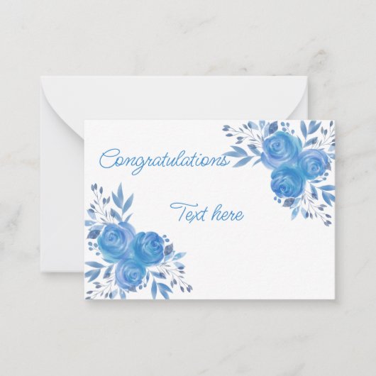 Schöne Gratulation Blue Rose Mitteilungskarte (Vorderseite)