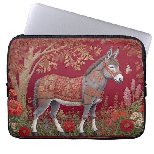 Schöne Grau-Donkey-Rote Landschaft Laptopschutzhülle (Vorderseite)