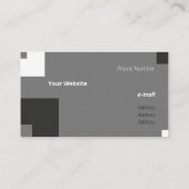 Schöne, grau-moderne Square Formen Visitenkarte (Rückseite)
