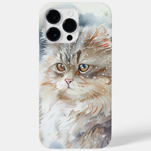 SCHÖNE GRAU-WEISSE WASSERFARBE ANGORA CAT Case-Mate iPhone 14 PRO MAX HÜLLE