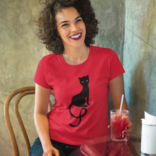Schöne graue Böse Black Cat T-Shirt